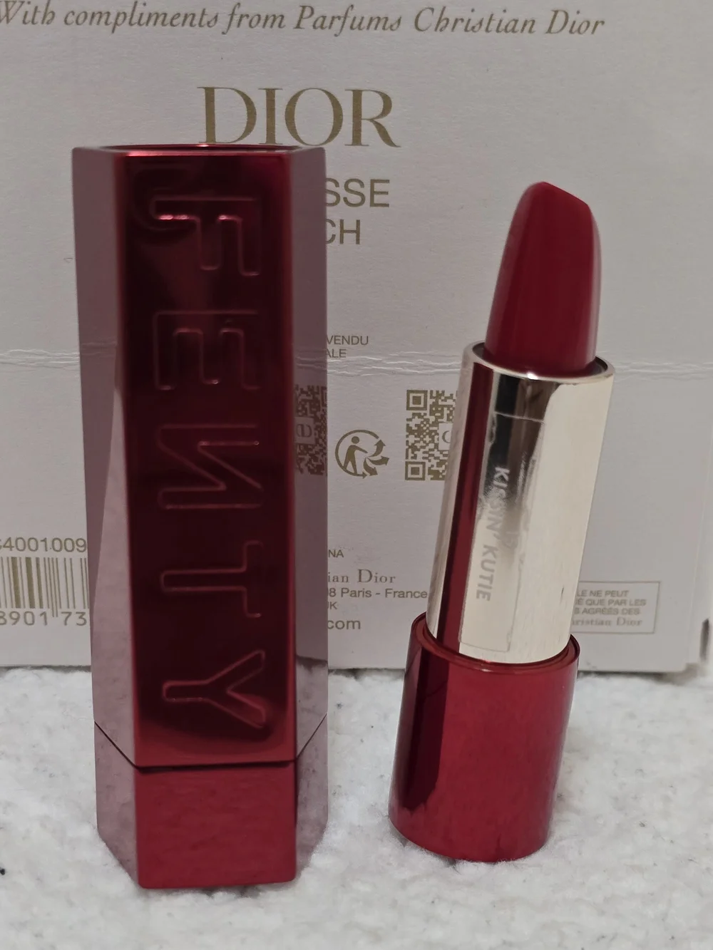 Fenty Beauty Icon Semi-Matte Refillable Red Lipstick In 15 Kissin Kutie NWOB